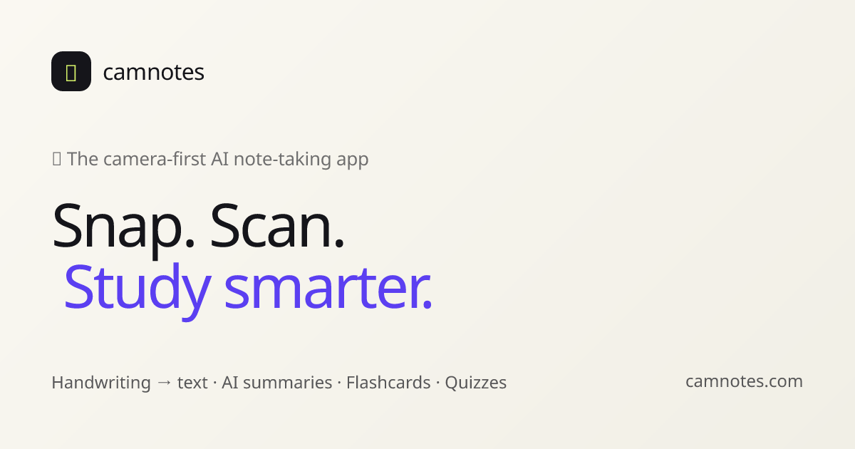Scan Notes & Study Smarter with AI